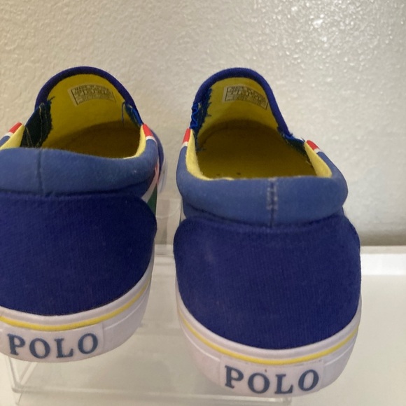 Polo Ralph Lauren Blue Slip-On Sneakers with Multicolor Design size 6 - Picture 5 of 6